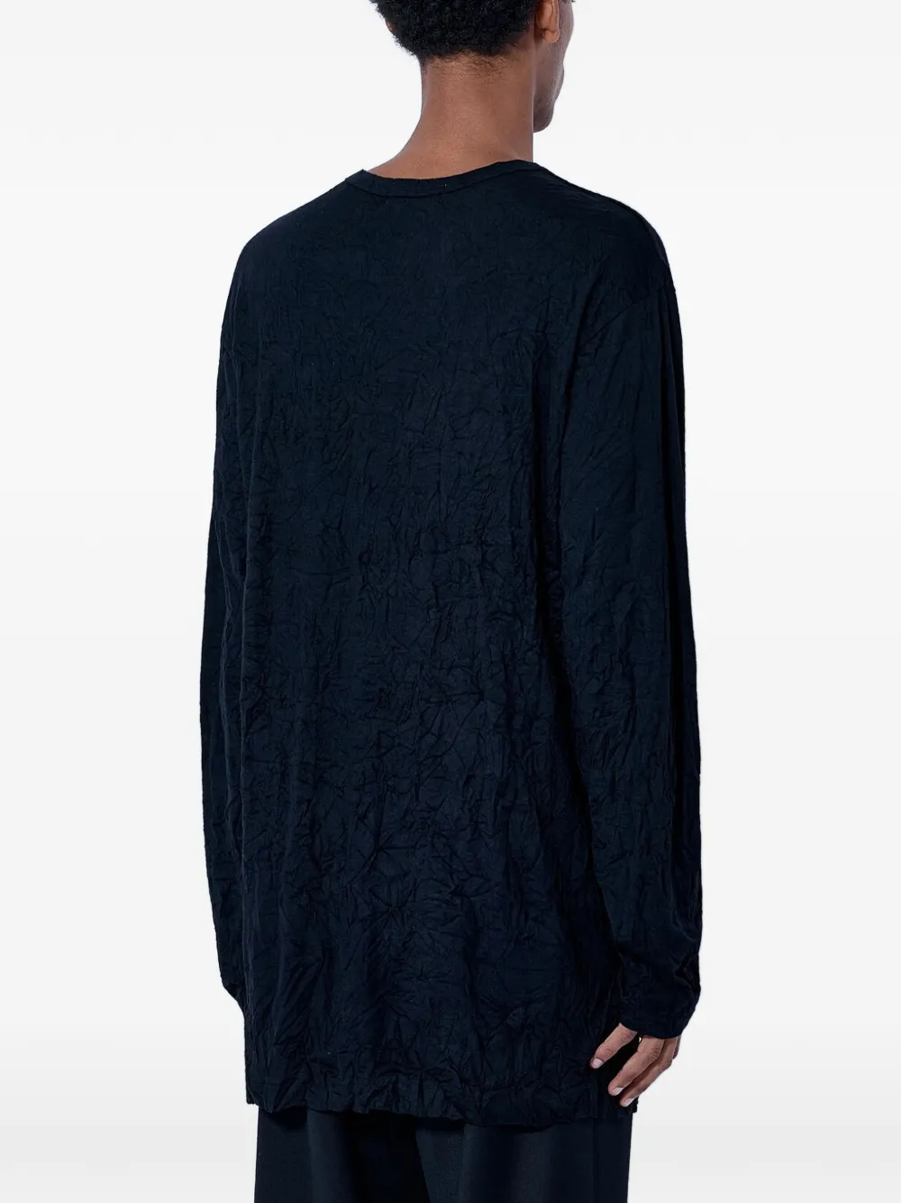 Yohji Yamamoto T-shirt met ronde hals Zwart