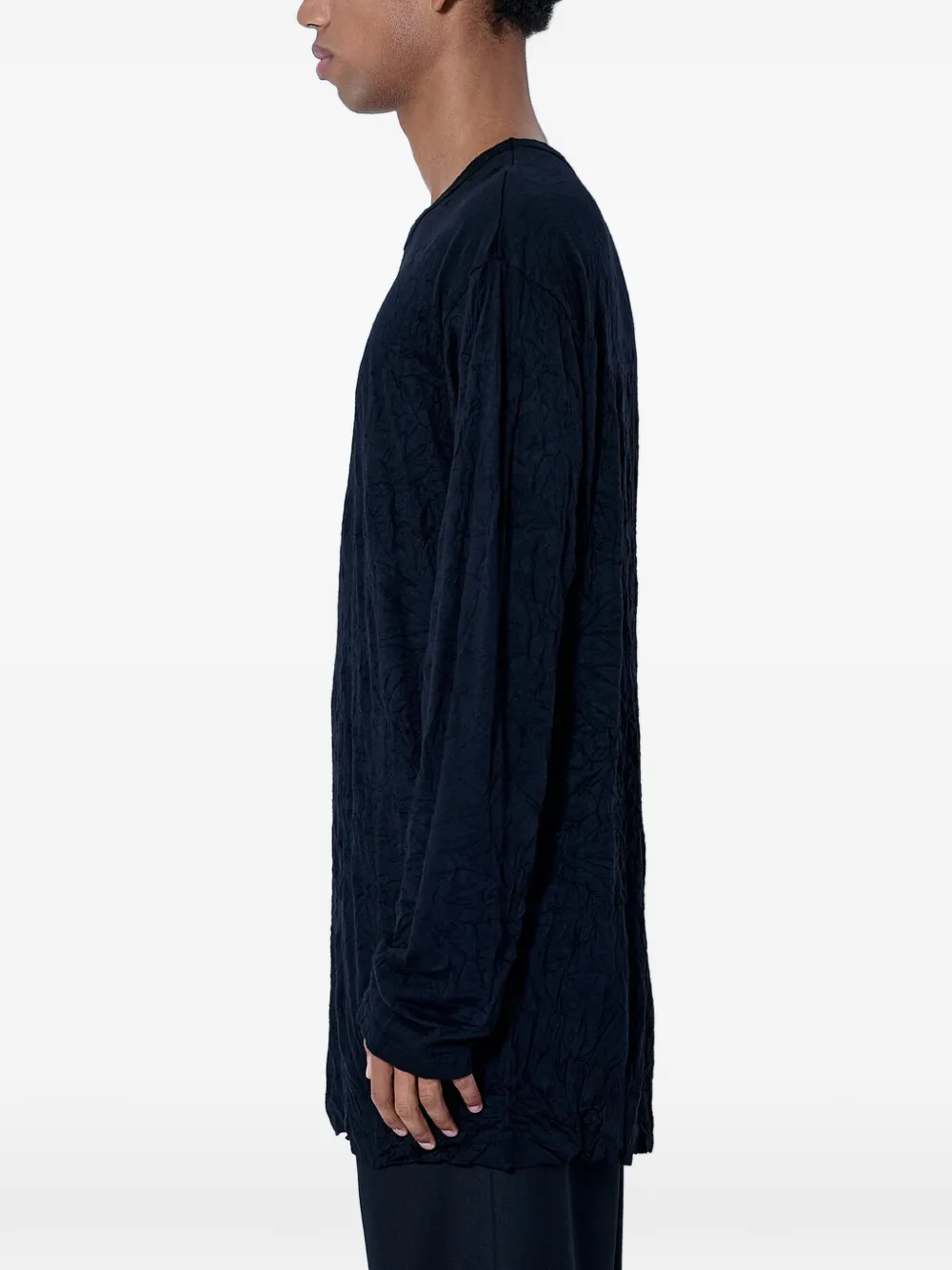 Yohji Yamamoto T-shirt met ronde hals Zwart
