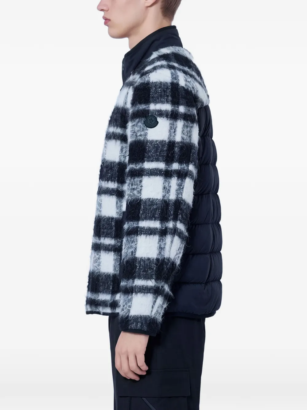Moncler Scalorbi geruit jack Zwart