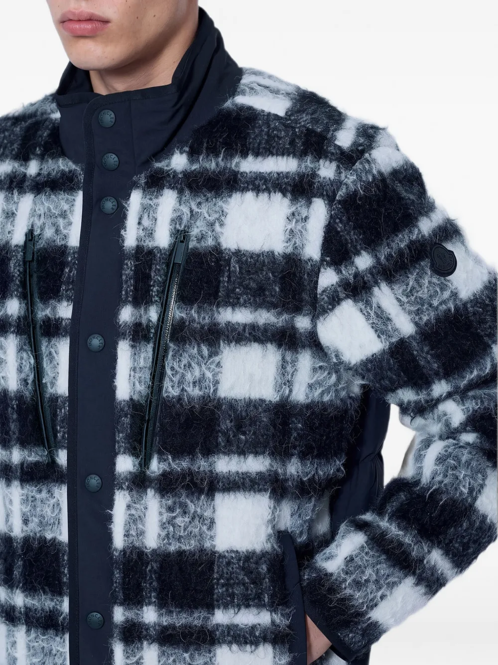 Moncler Scalorbi geruit jack Zwart