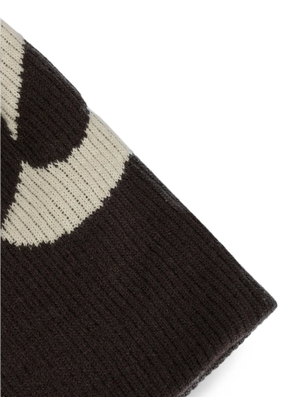 Y-3 Ribgebreide muts met intarsia Zwart