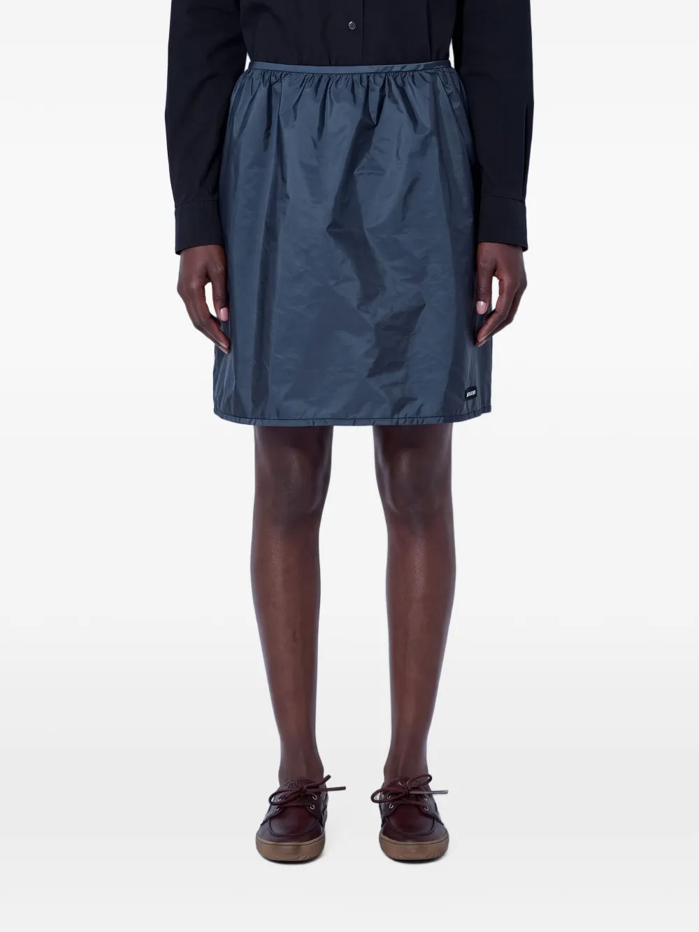Miu Miu jupe en tissu technique - Gris Miu Miu jupe en tissu technique - Gris