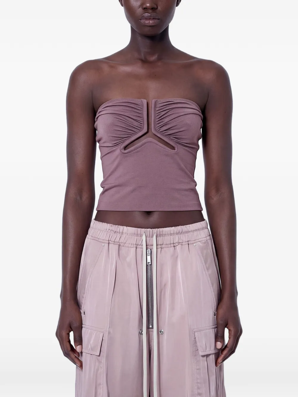 Rick Owens Alannah strapless ruched-detail top - Violet