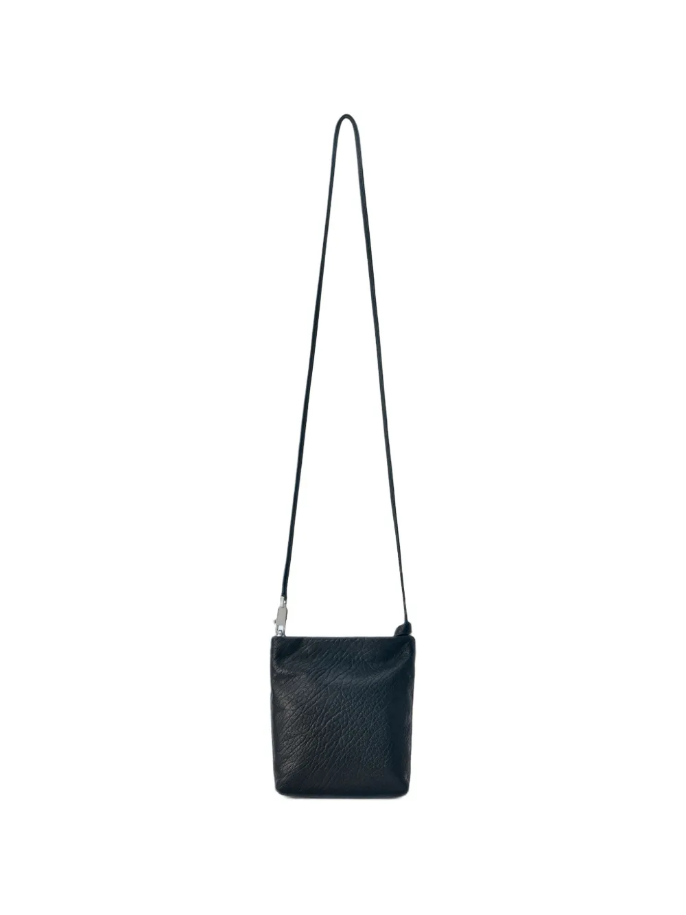 Rick Owens Soft Adri Textured Leather Messenger Bag In Schwarz