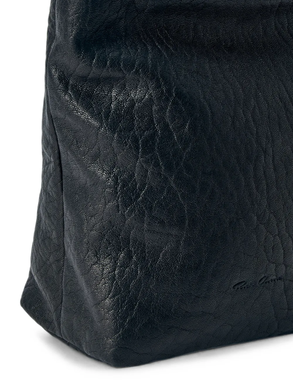 Rick Owens Soft Adri leren messengertas met textuur Zwart