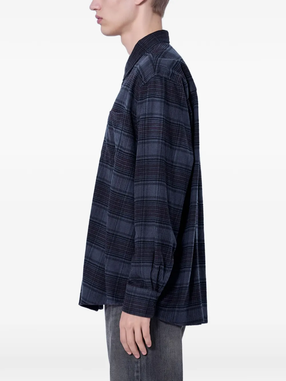 OUR LEGACY Above geruit overhemd met button-downkraag Blauw