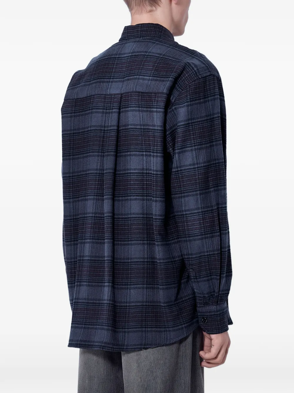 OUR LEGACY Above geruit overhemd met button-downkraag Blauw