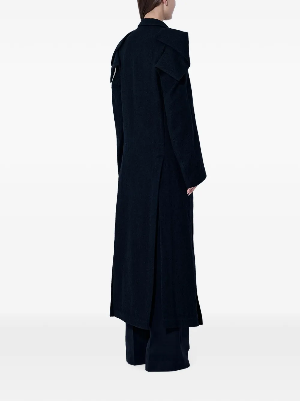 Yohji Yamamoto Jas met gekerfde revers en overdreven schouders Zwart