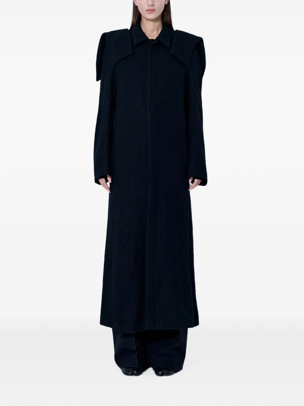 Yohji Yamamoto Jas met gekerfde revers en overdreven schouders Zwart