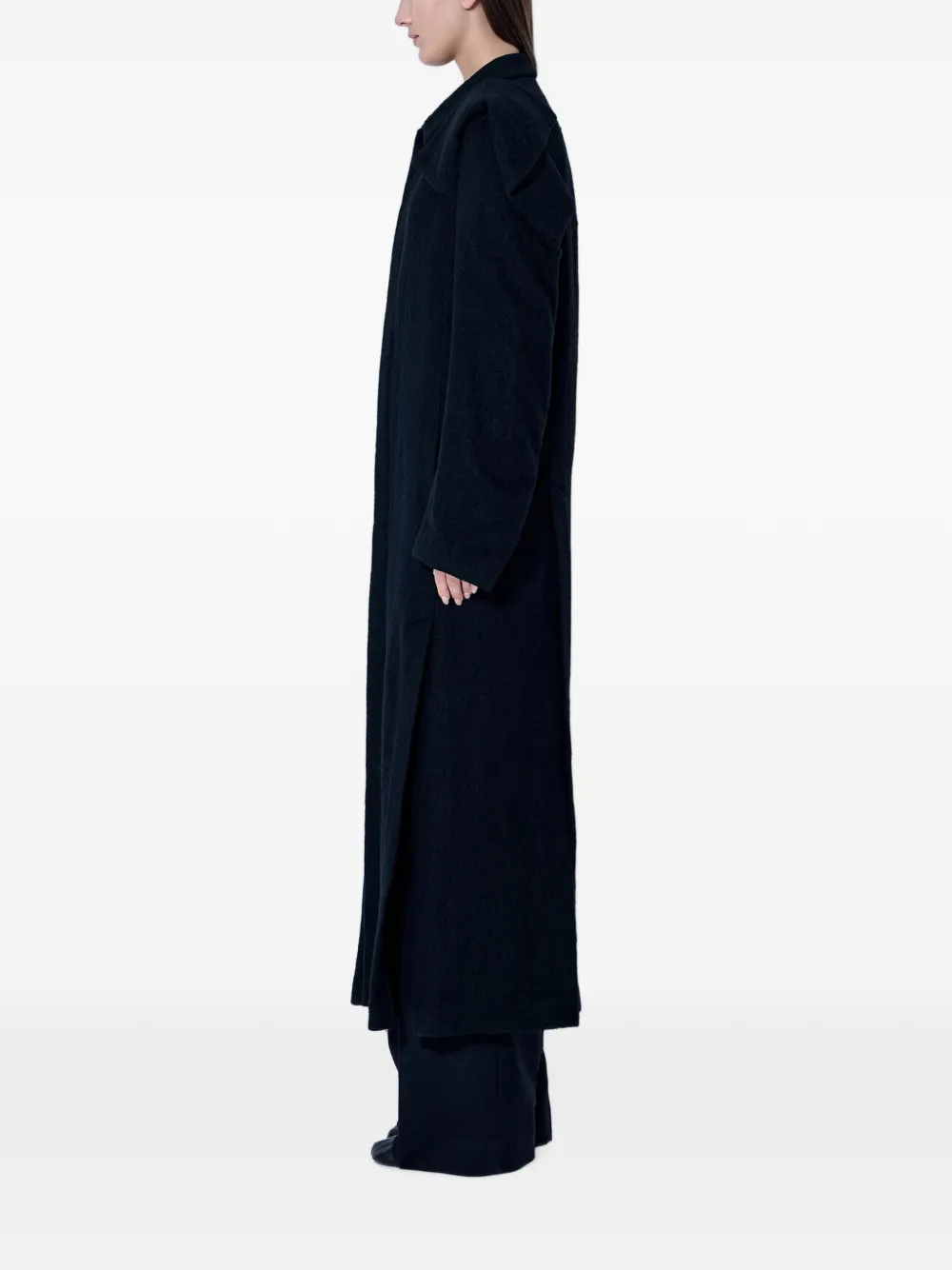 Yohji Yamamoto Jas met gekerfde revers en overdreven schouders Zwart