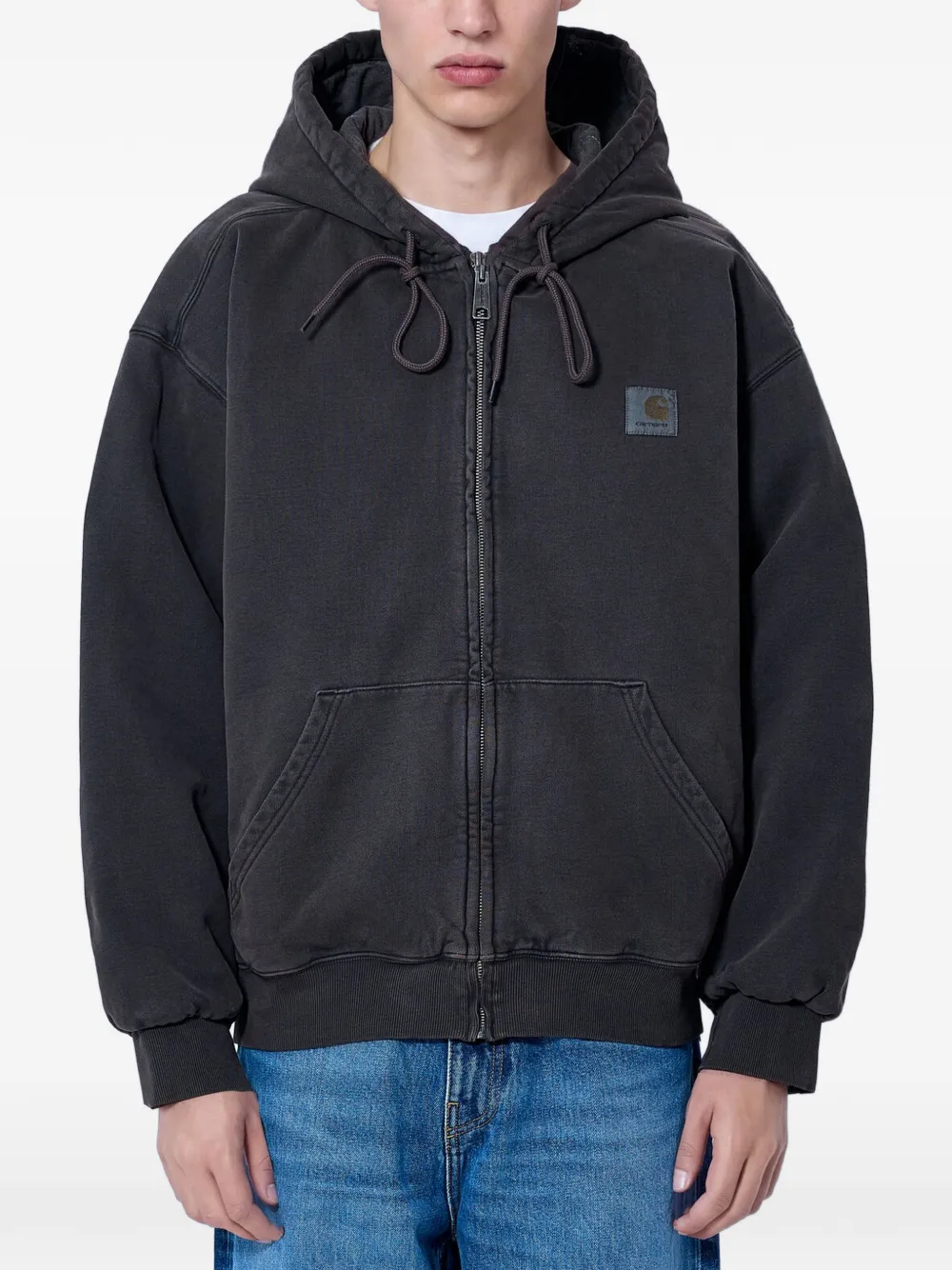 Carhartt WIP logo-patch zip-up hoodie