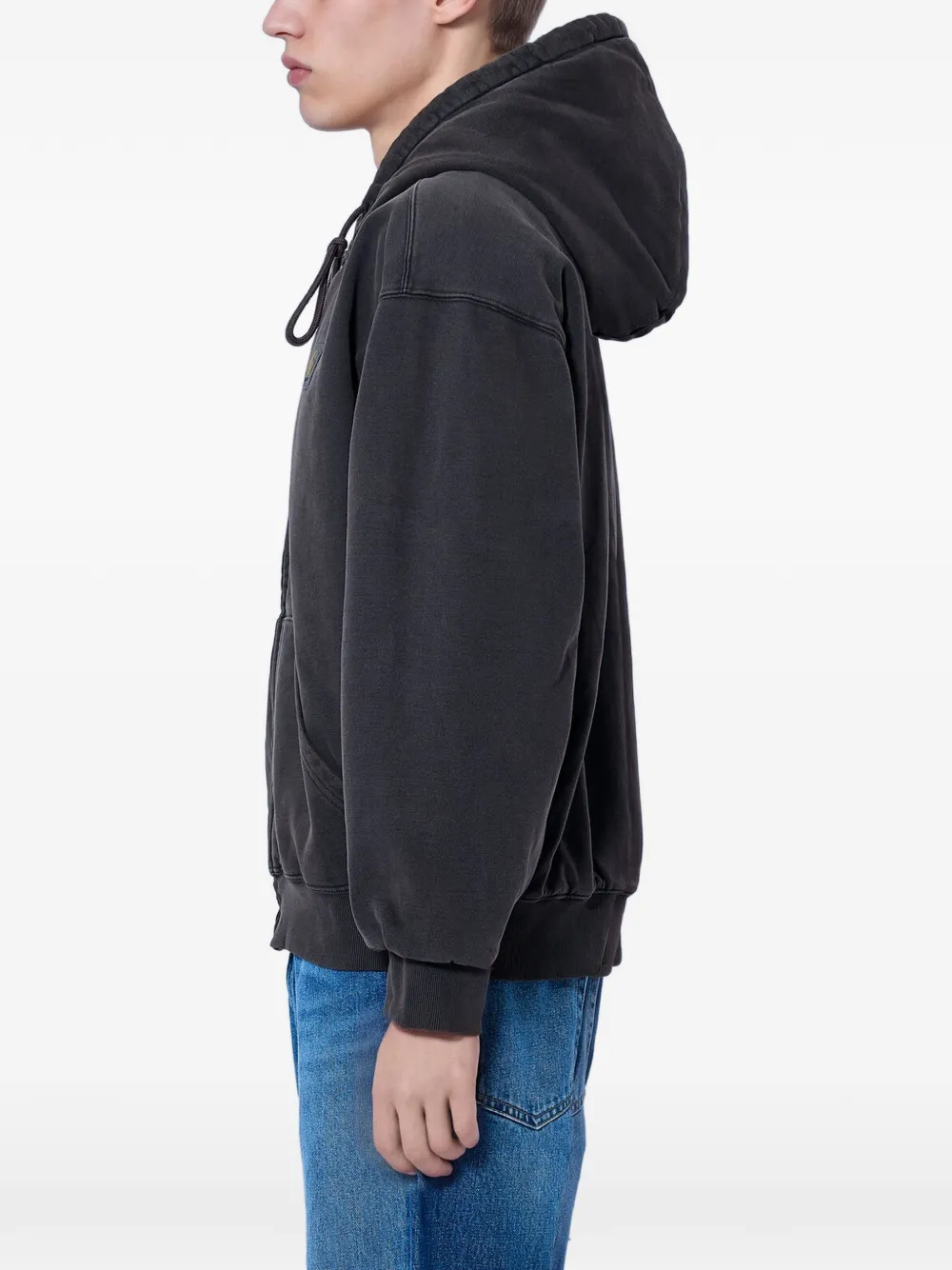 Carhartt WIP logo-patch zip-up hoodie Bruin