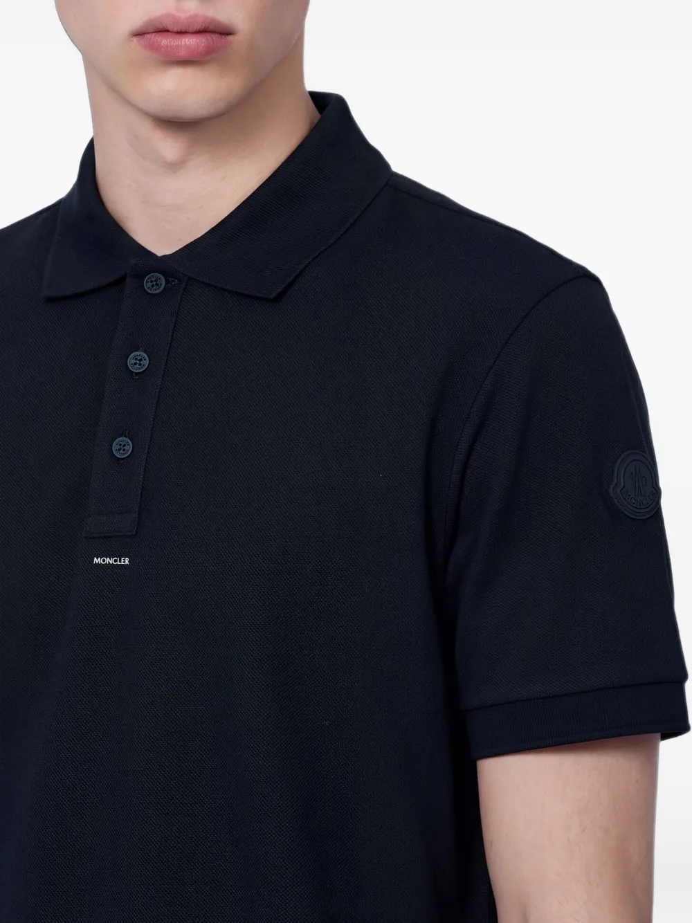 Moncler Poloshirt met korte mouwen Zwart