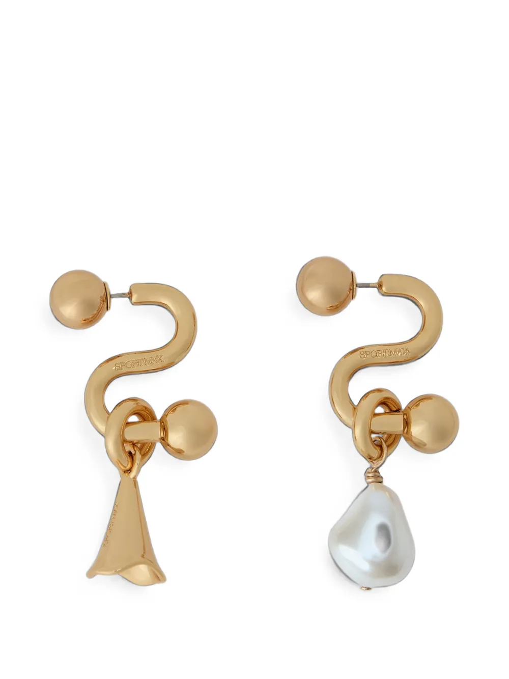 Sportmax sculptural asymmetric earrings