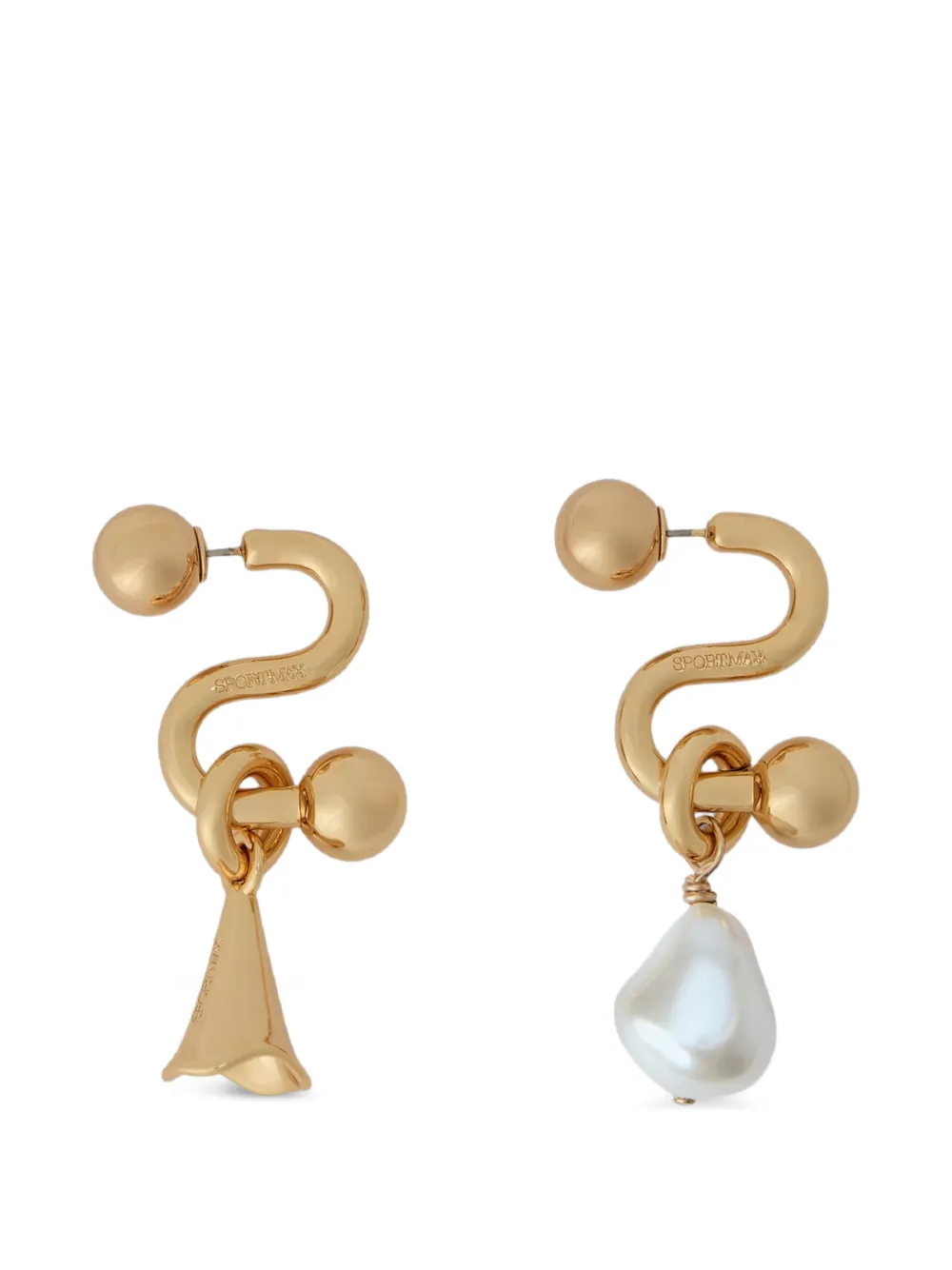 Sportmax sculptural asymmetric earrings - Gold