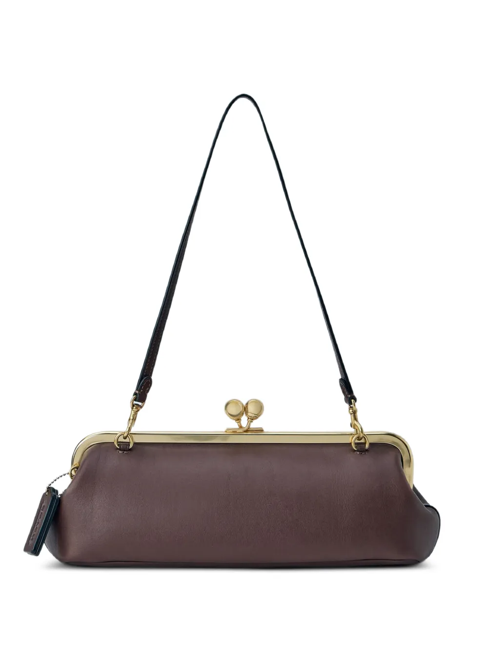 Coach 30 Kisslock frame-closure leather clutch bag - Marrone