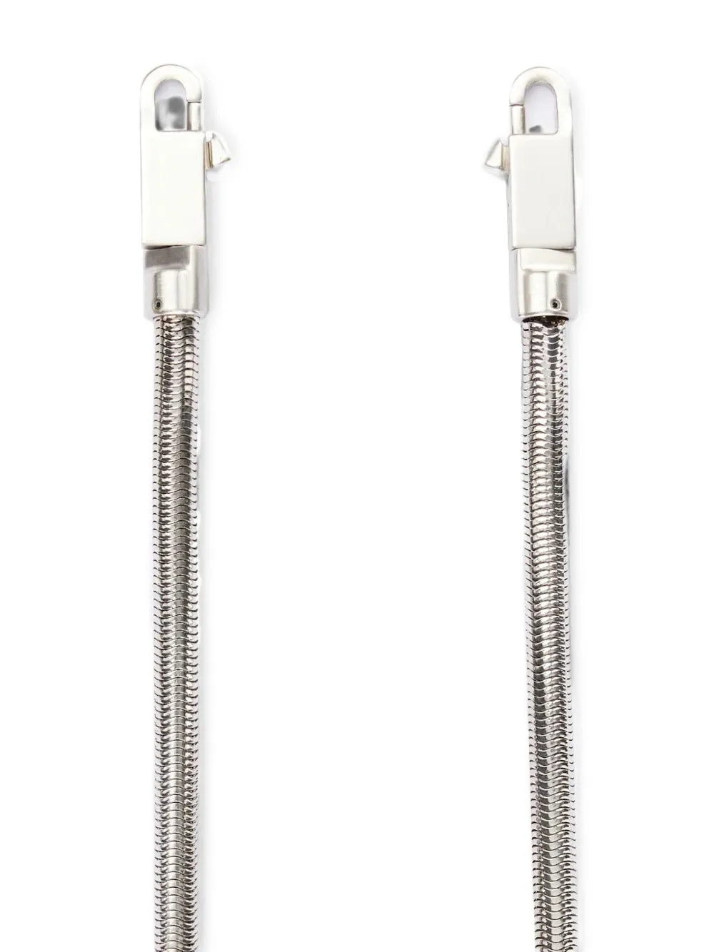 Rick Owens Ketting met slangenschakels en karabijnhaak Zilver