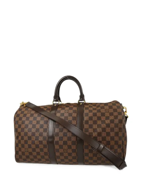 Louis Vuitton Pre-Owned bolsa duffle Keepall Bandoulière 45 Damier Ebène 2012