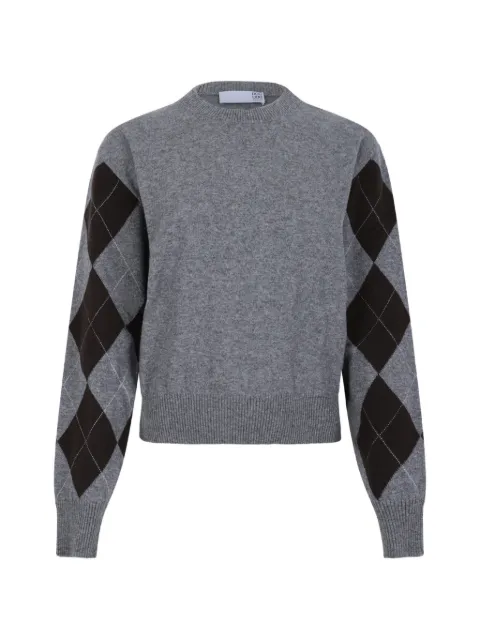 Douuod argyle-pattern long-sleeve sweater