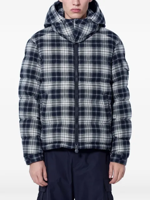 Moncler Airor check-pattern hooded puffer jacket