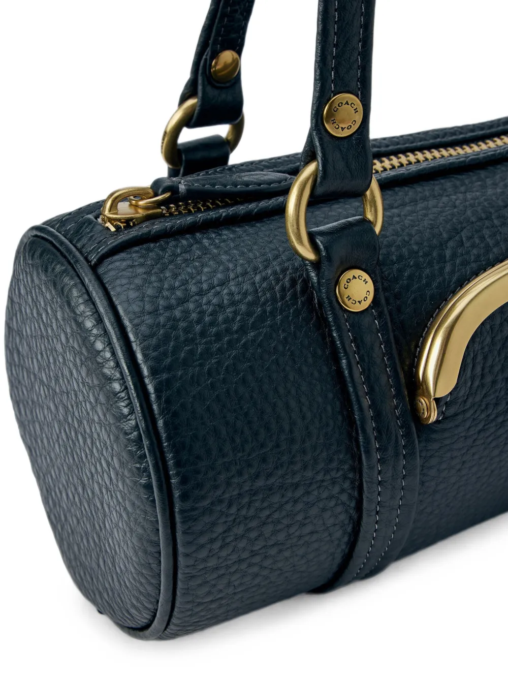 Coach Kisslock leren cilindertas Blauw