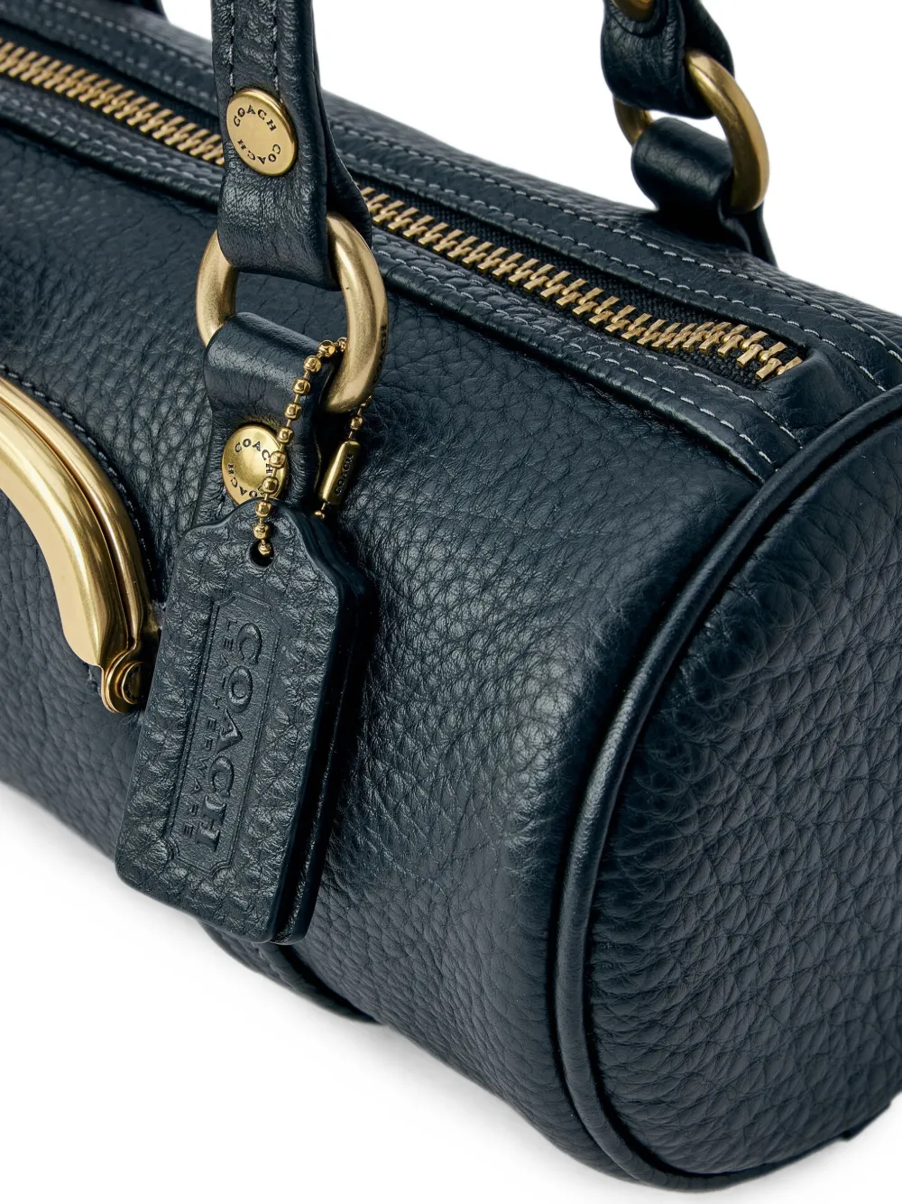Coach Kisslock leren cilindertas Blauw