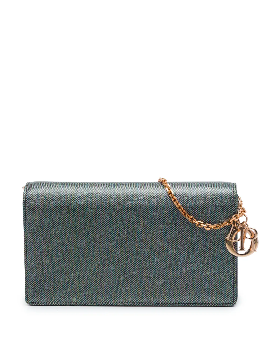 Christian Dior Pre-Owned 2020 Coated Canvas Houndstooth Wallet on Chain crossbody bag - Grau