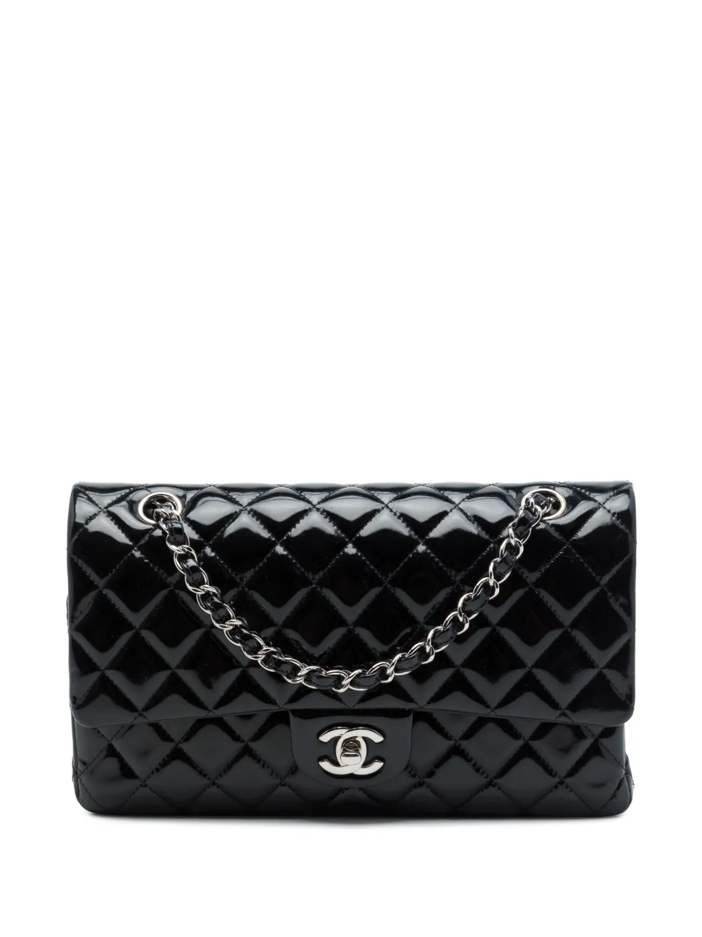 CHANEL Pre-Owned 2013-2014 Medium Classic Patent Double Flap shoulder bag - Nero