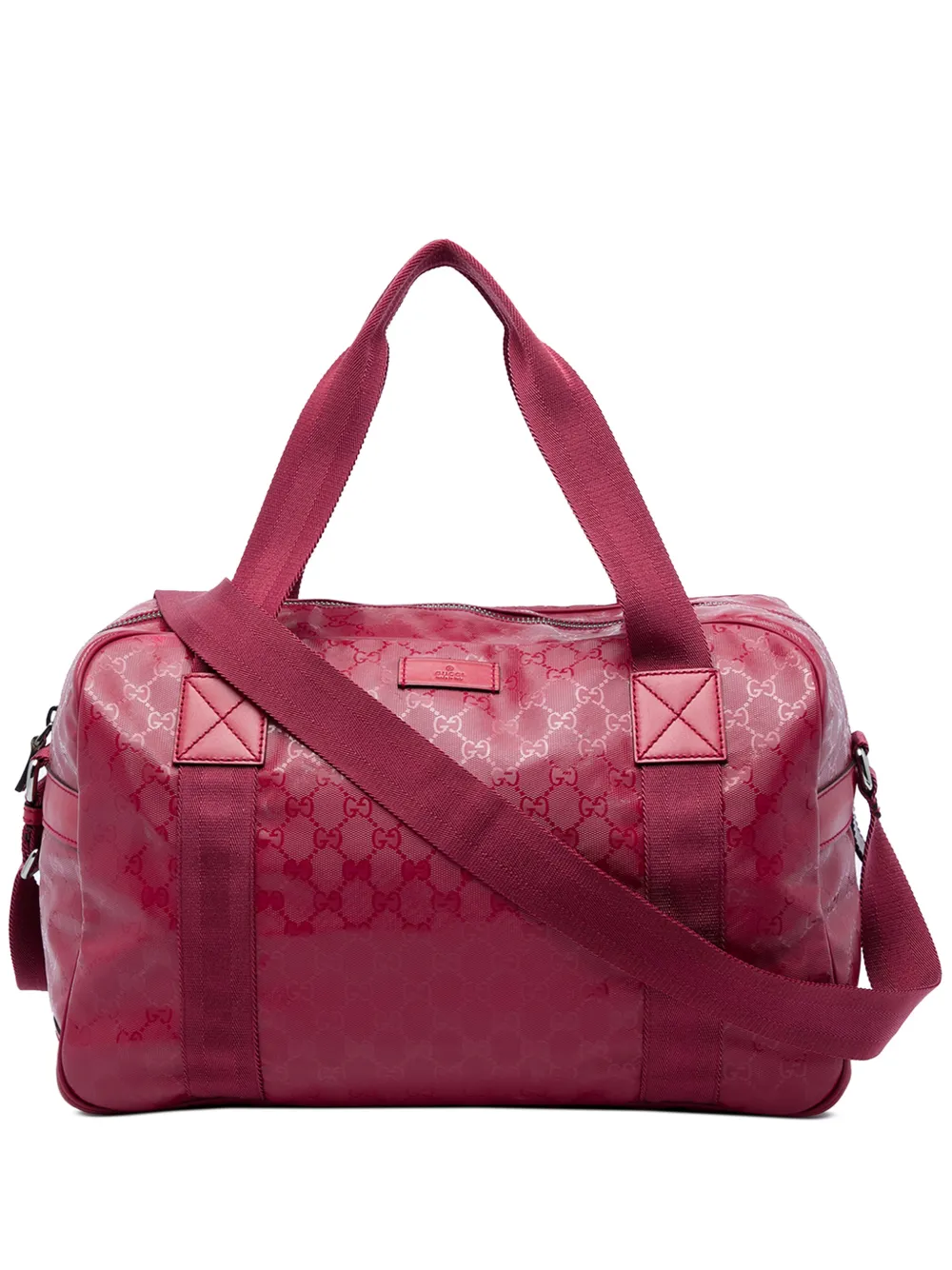Gucci Pre-Owned 2016-2026 Large GG Imprime Duffle Bag satchel - Rosso