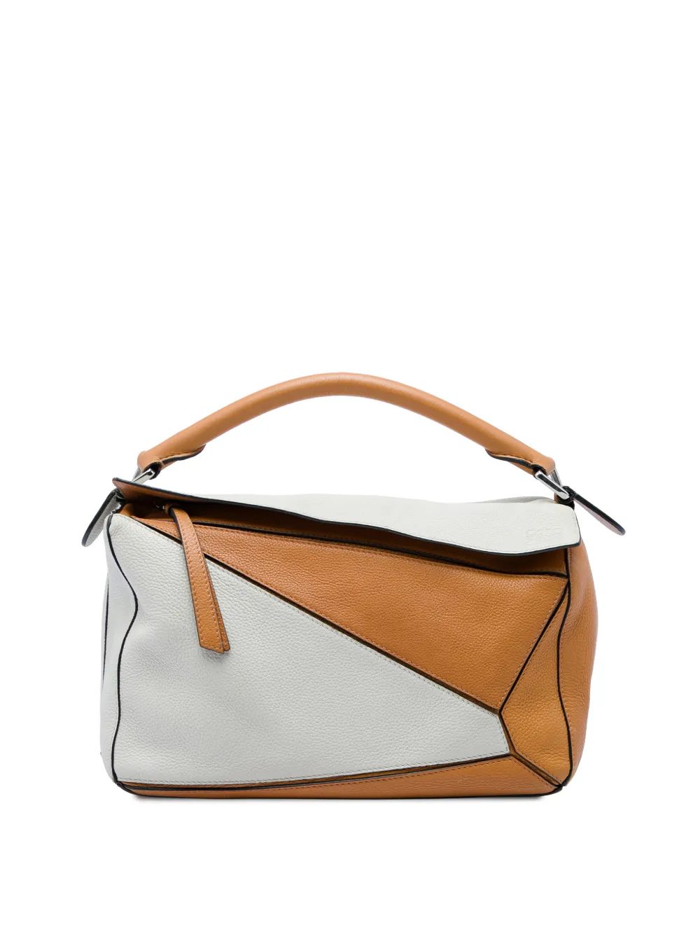 Loewe Pre-Owned 2017 Medium Bicolor Calfskin Puzzle satchel - Braun