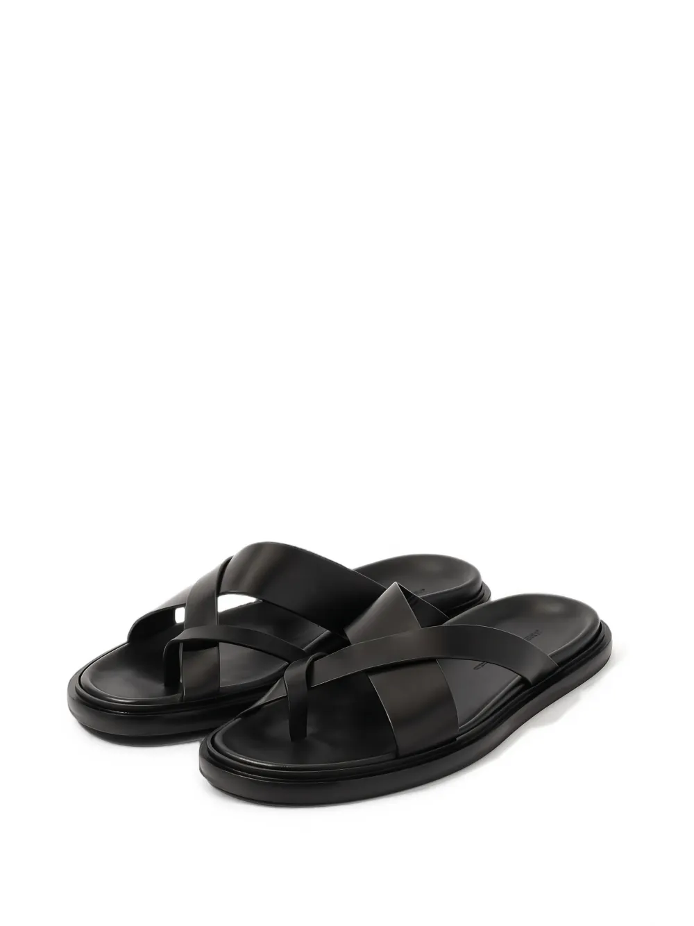 James Perse cross-strap leather sandals - Nero
