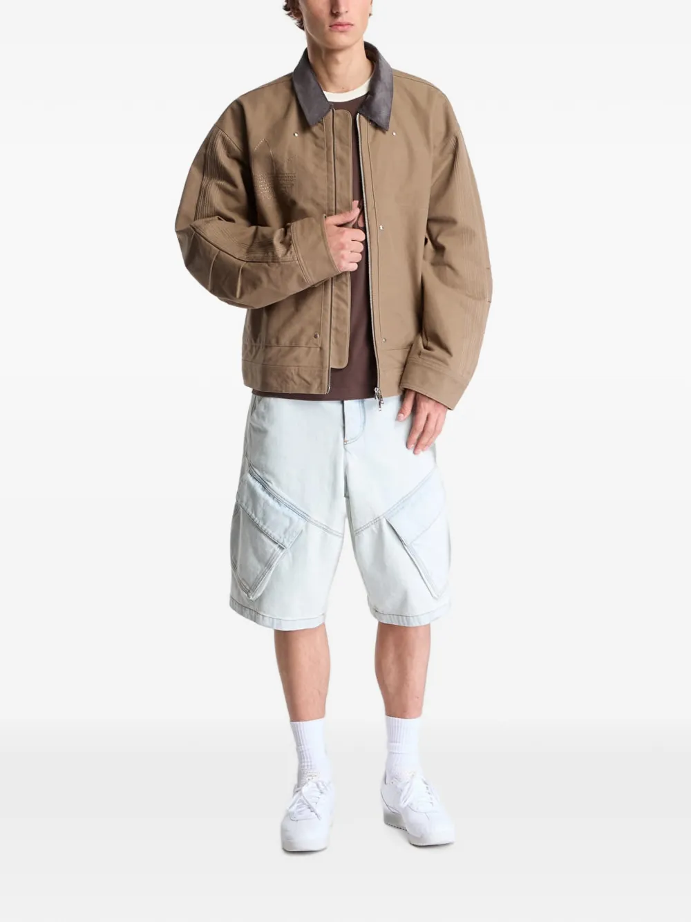 adidas Premium Essentials logo-embroidered bomber jacket - Braun