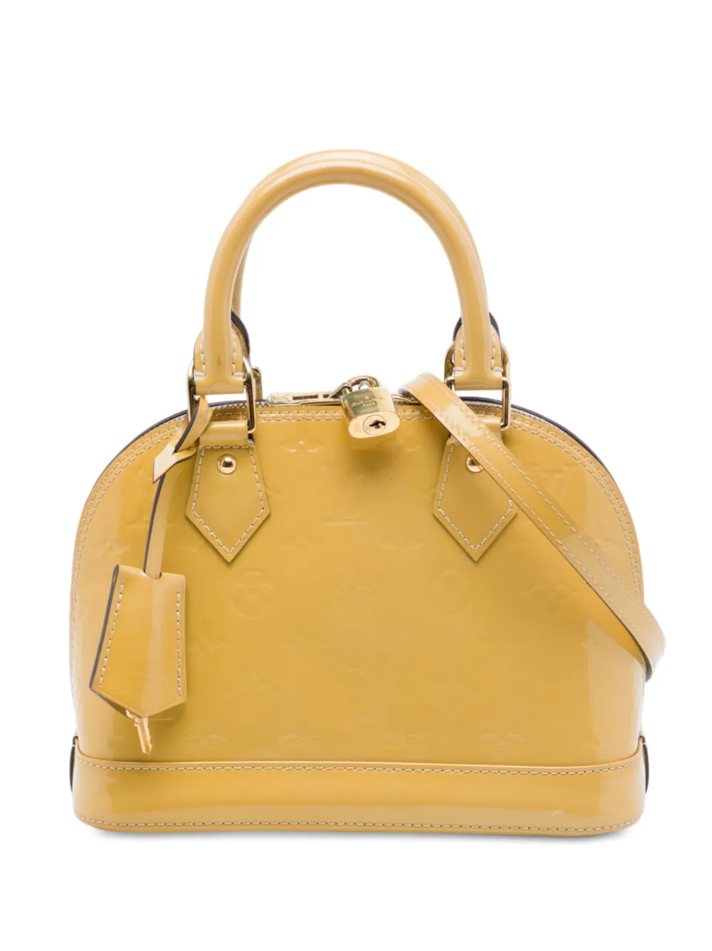 Louis Vuitton Pre-Owned 2015 Monogram Vernis Alma BB satchel - Yellow