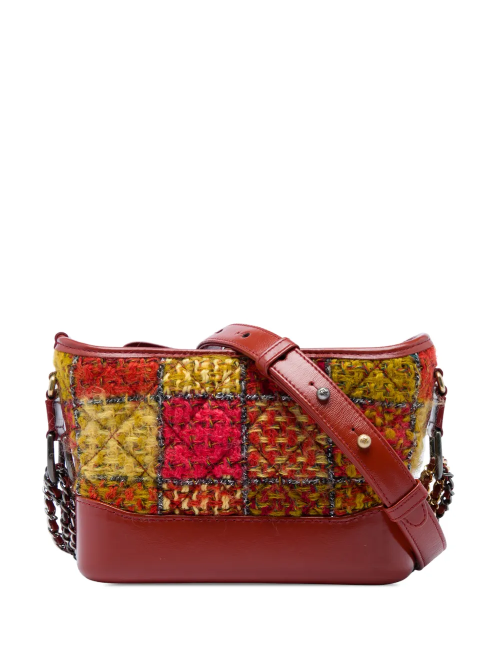 CHANEL Pre-Owned 2018 Small Tweed and Lambskin Gabrielle crossbody bag - Rosso