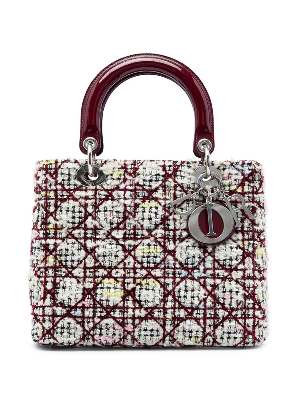 Christian Dior Pre-Owned 2011 Medium Tweed Cannage Lady Dior satchel - Rot