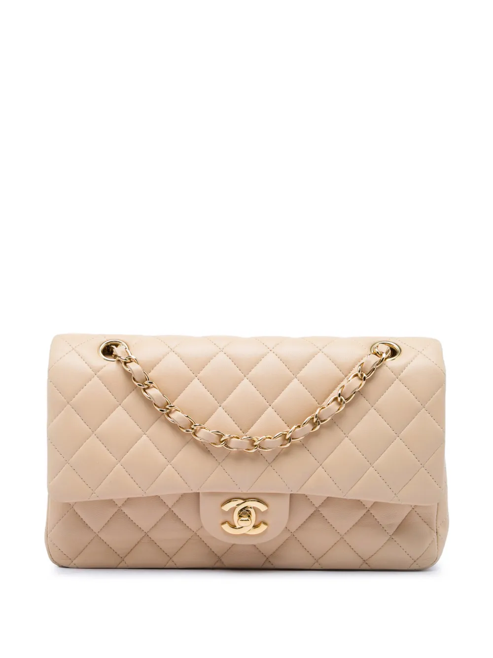 CHANEL Pre-Owned 2010-2011 Medium Classic Lambskin Double Flap shoulder bag - Toni neutri