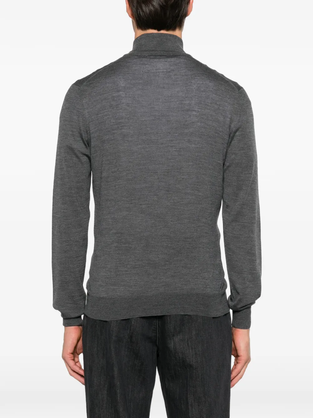 Gran Sasso quarter-zip mock-neck sweater Grijs