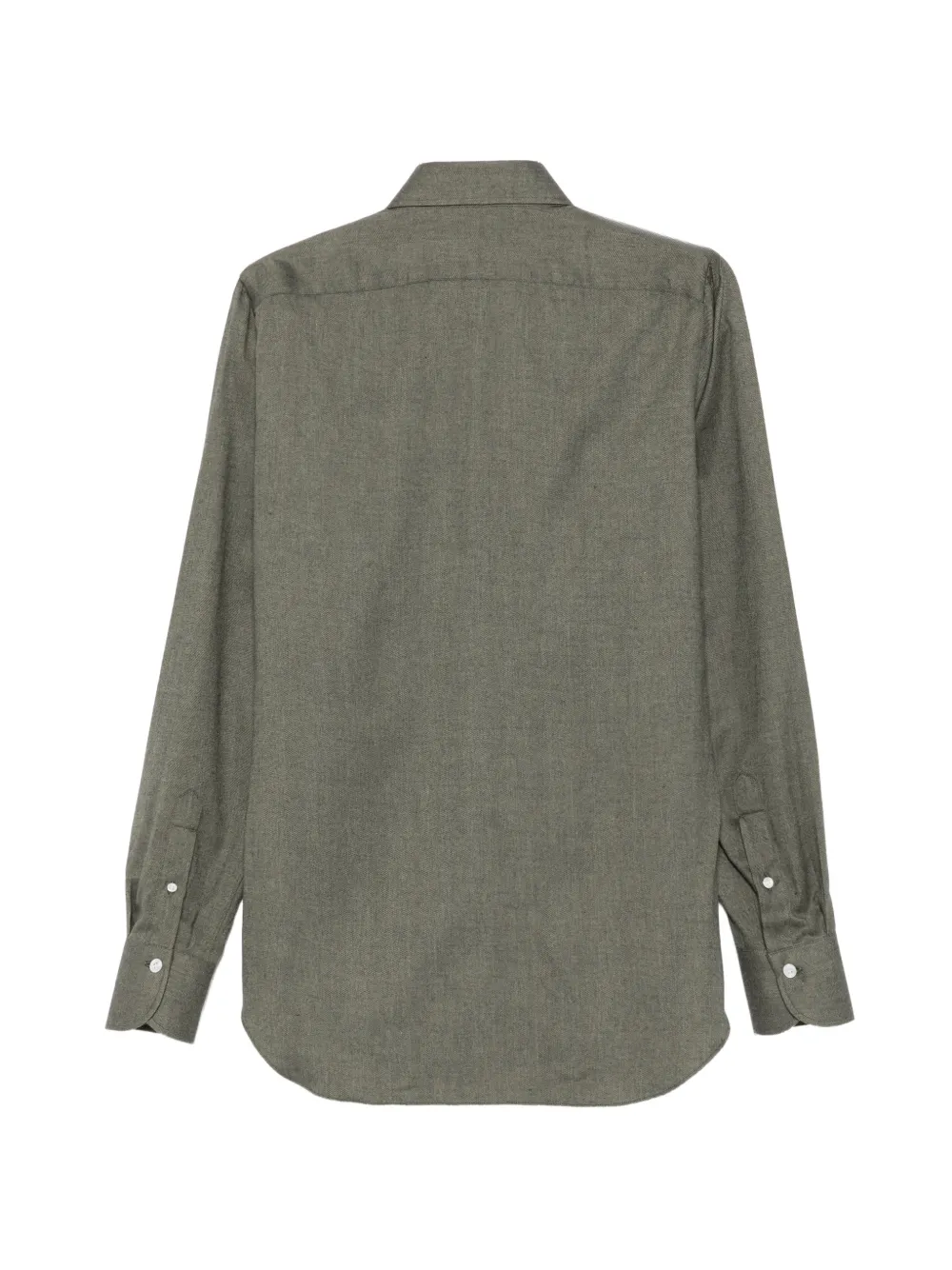 Finamore 1925 Napoli herringbone-pattern shirt Groen