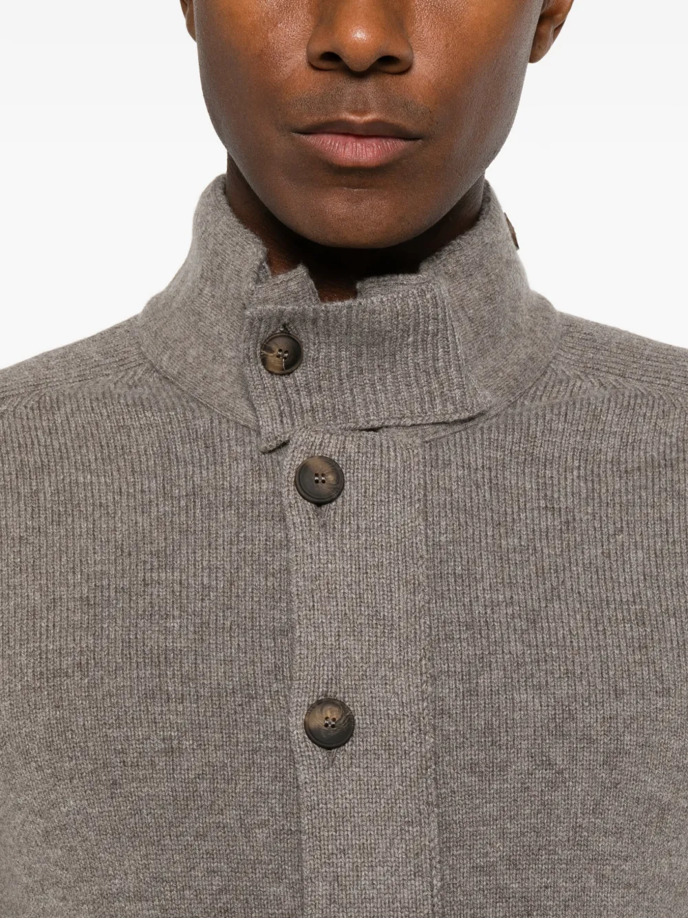 Gran Sasso Vest met knoopsluiting en hoge hals Grijs