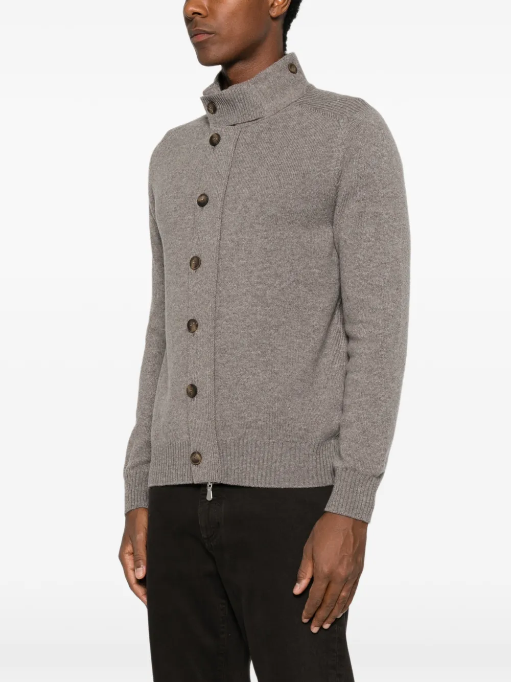 Gran Sasso Vest met knoopsluiting en hoge hals Grijs