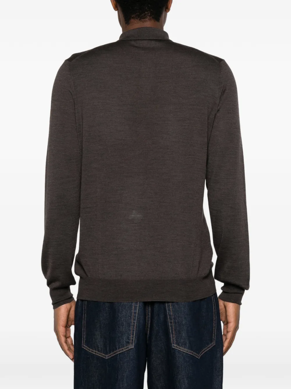 Gran Sasso Poloshirt met lange mouwen Bruin