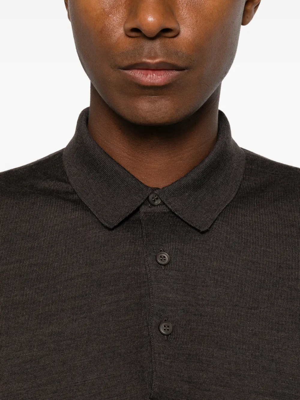 Gran Sasso Poloshirt met lange mouwen Bruin
