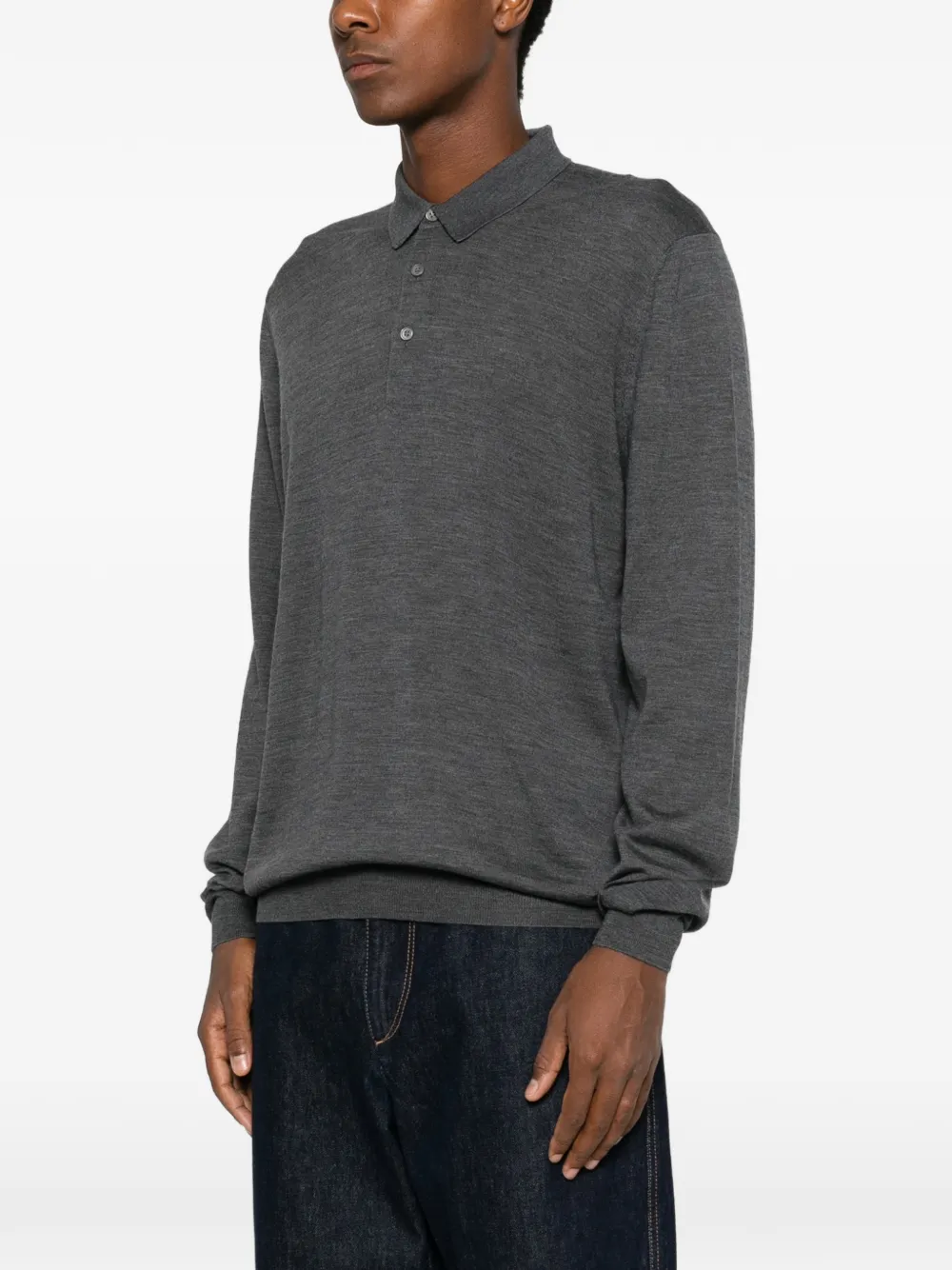 Gran Sasso Poloshirt met lange mouwen Grijs