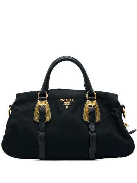 Prada Pre-Owned 2000-2013 Soft Calf Trimmed Tessuto satchel