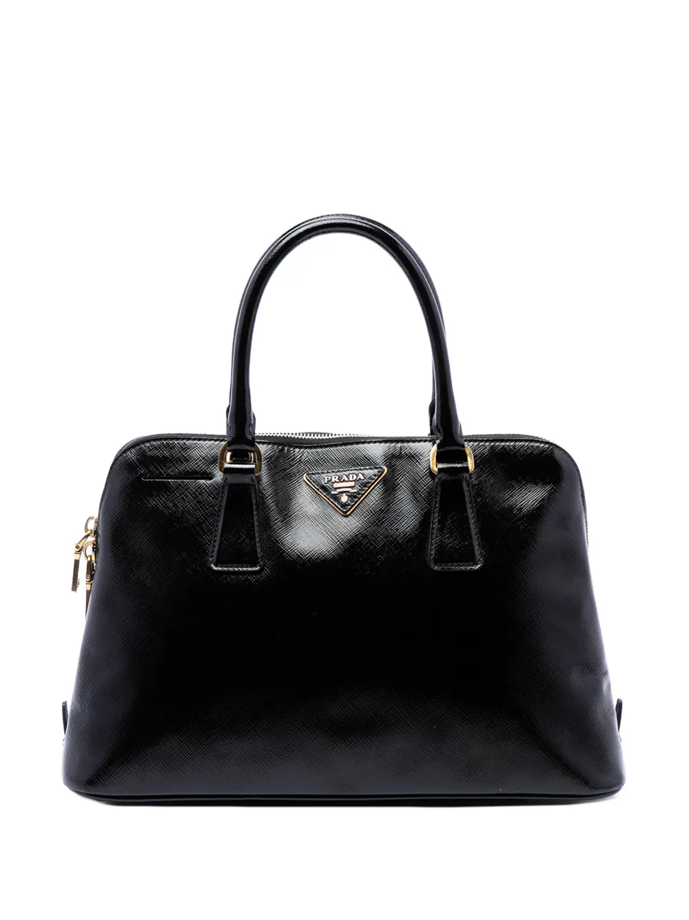 Prada Pre-Owned 2010-2026 Medium Saffiano Vernice Promenade satchel - Nero