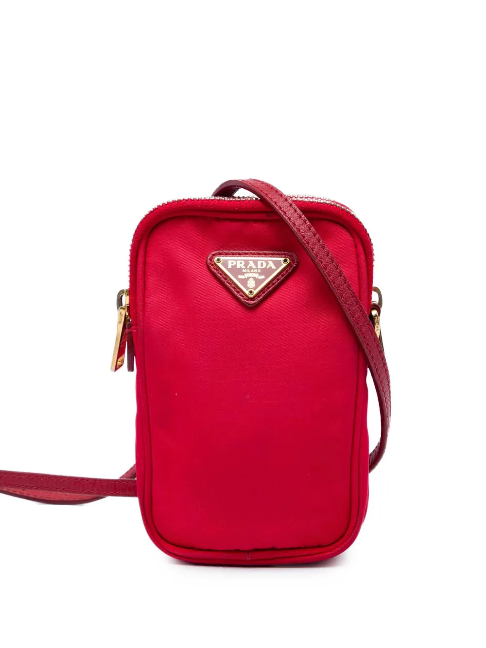 Prada Pre-Owned 2000-2013 Tessuto Double Zip Phone Case crossbody bag - Rosso