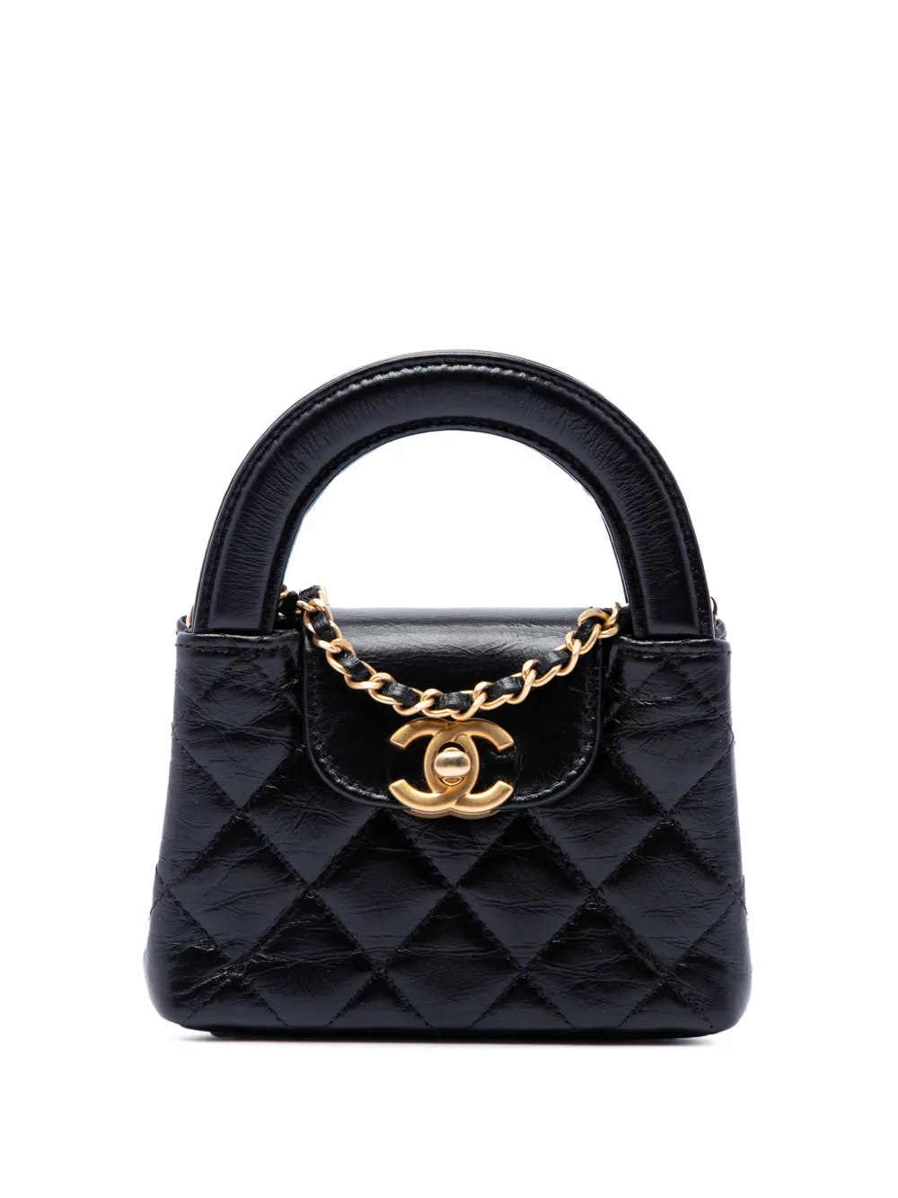 CHANEL Pre-Owned 2021-2026 Nano Aged Calfskin Kelly Shopper Bag satchel - Nero