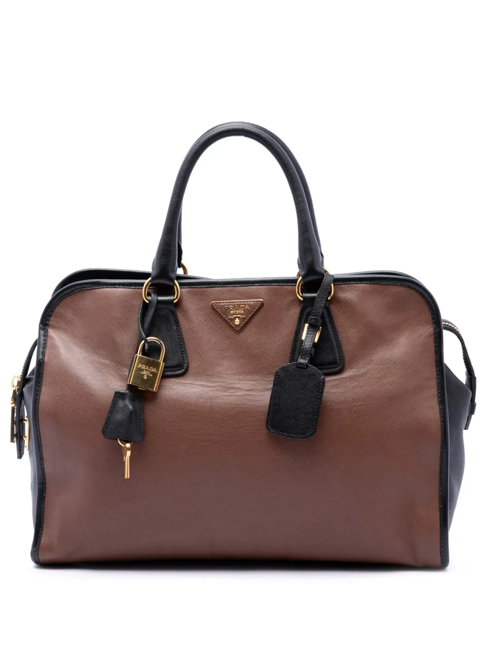 Prada Pre-Owned 2010-2026 Bicolor Saffiano Top Handle handbag - Nero