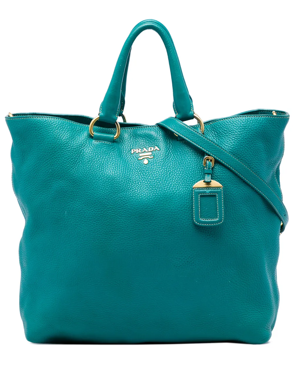Prada Pre-Owned 2000-2026 Vitello Daino Open Convertible Tote satchel - Blu