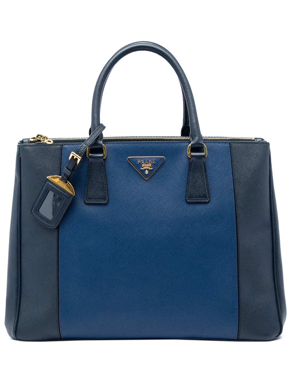 Prada Pre-Owned 2010-2026 Medium Bicolor Saffiano Lux Galleria Double Zip satchel - Blue
